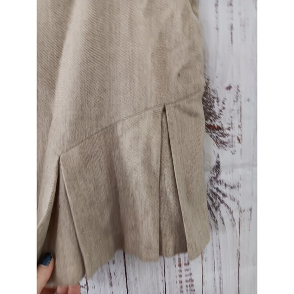 George ME Skirt  Size 16 Beige Flared Pleated wool blend Flare - Picture 2 of 8
